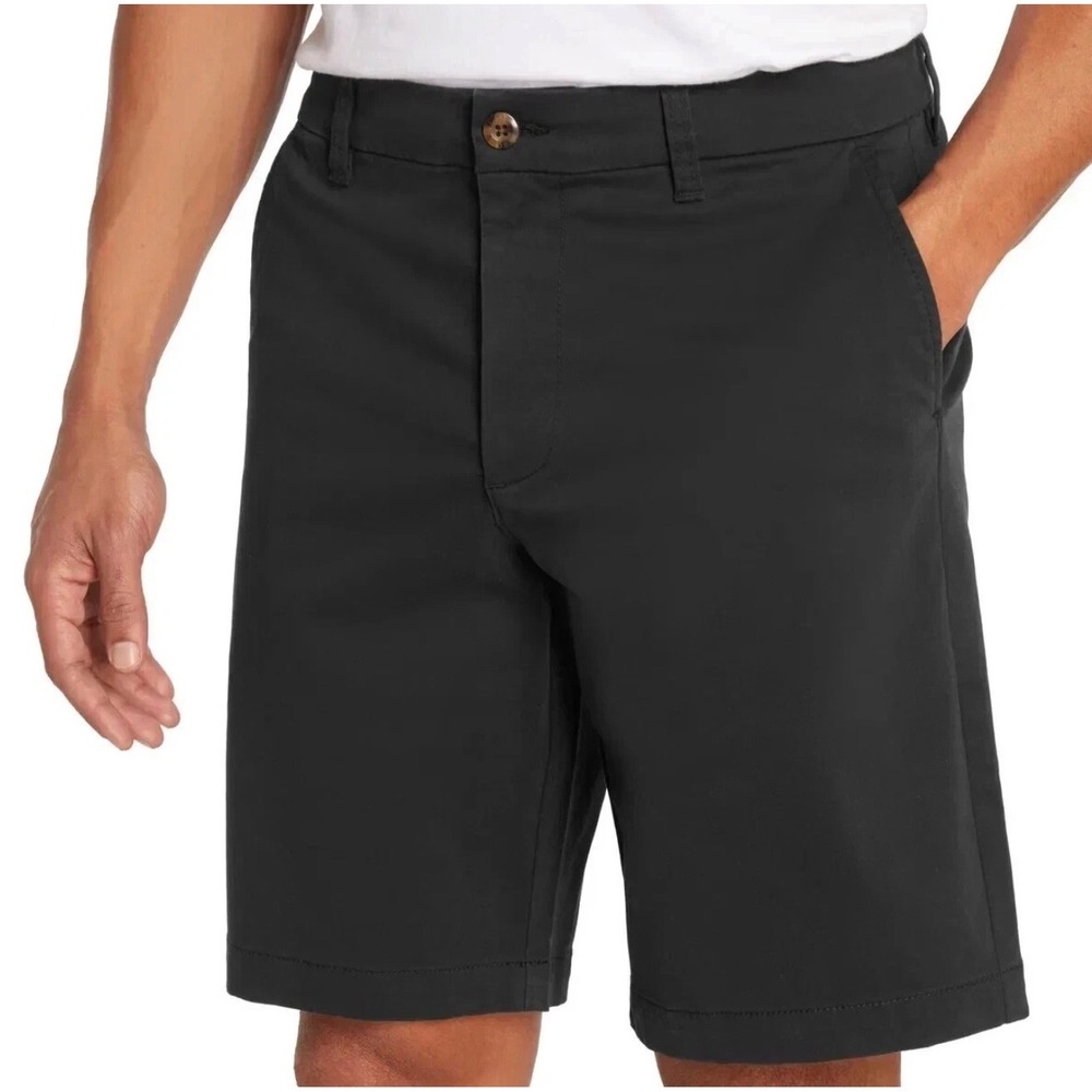 NWT Gap Mens Flat Front Shorts Black Chino‎ Cotton Twill •40• Classic Preppy